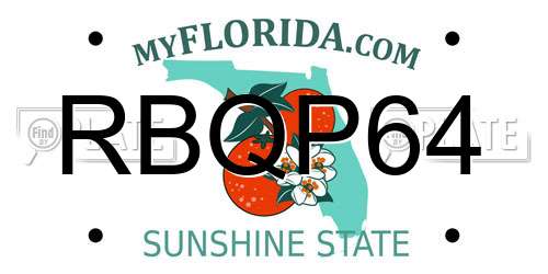 RBQP64 Florida License Plate