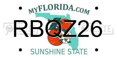RBQZ26 Florida License Plate