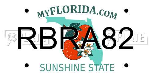 RBRA82 Florida License Plate