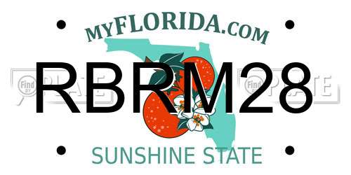 RBRM28 Florida License Plate