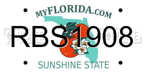 RBS1908 Florida License Plate