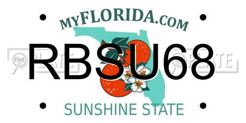 RBSU68 Florida License Plate