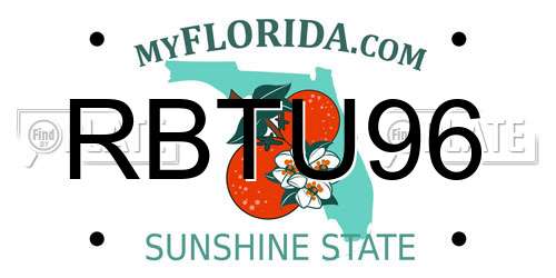 RBTU96 Florida License Plate