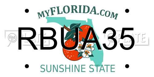 RBUA35 Florida License Plate