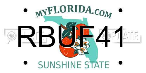RBUF41 Florida License Plate