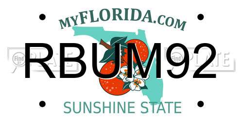 RBUM92 Florida License Plate