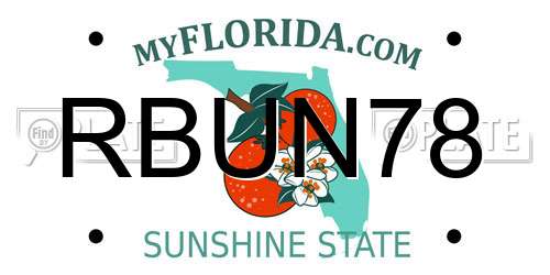 RBUN78 Florida License Plate