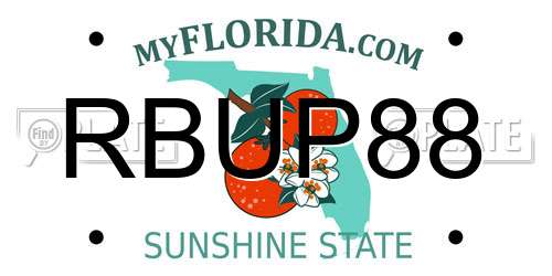 RBUP88 Florida License Plate