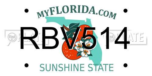 RBV514 Florida License Plate