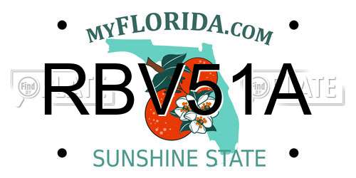 RBV51A Florida License Plate
