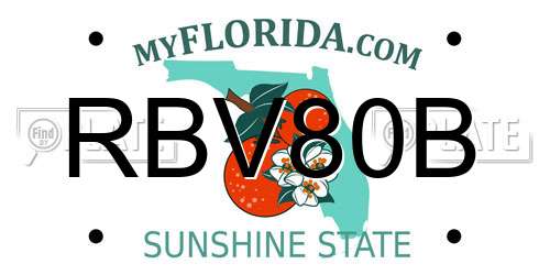 RBV80B Florida License Plate