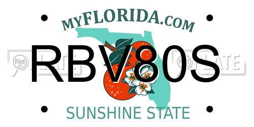 RBV80S Florida License Plate