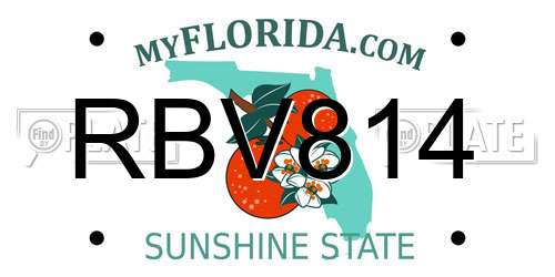 RBV814 Florida License Plate