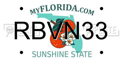 RBVN33 Florida License Plate