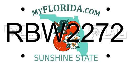 RBW2272 Florida License Plate