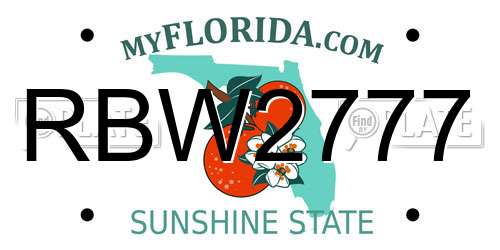 RBW2777 Florida License Plate