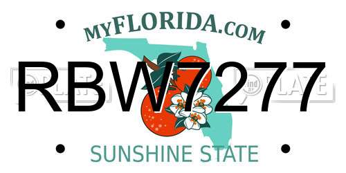 RBW7277 Florida License Plate