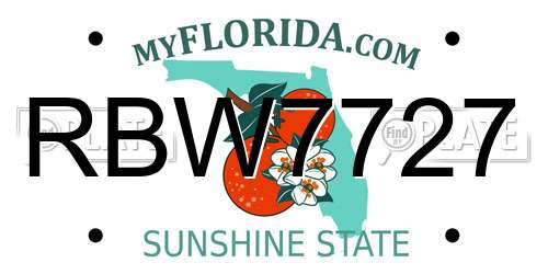 RBW7727 Florida License Plate