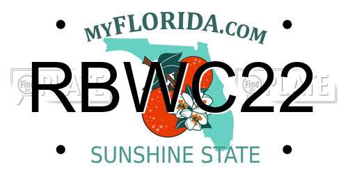 RBWC22 Florida License Plate