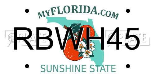 RBWH45 Florida License Plate