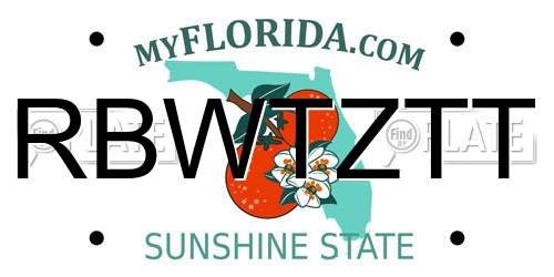 RBWTZTT Florida License Plate