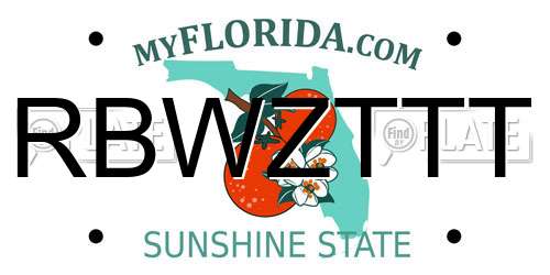 RBWZTTT Florida License Plate