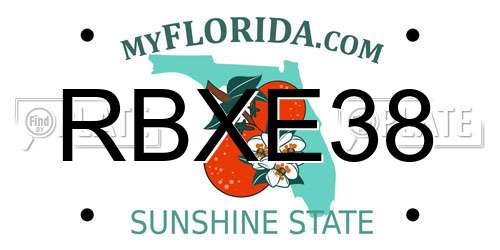 RBXE38 Florida License Plate