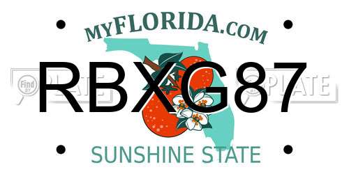 RBXG87 Florida License Plate