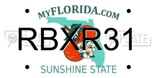 RBXR31 Florida License Plate