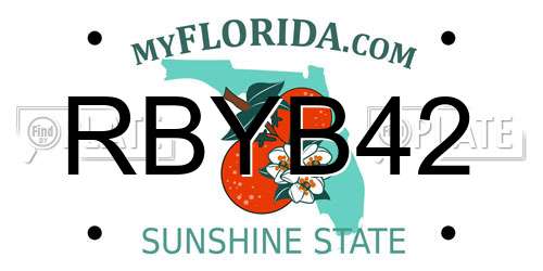 RBYB42 Florida License Plate