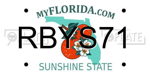 RBYS71 Florida License Plate