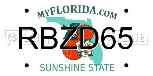 RBZD65 Florida License Plate