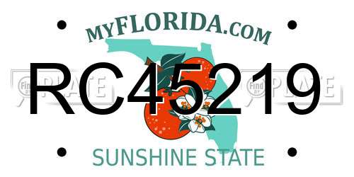 RC45219 Florida License Plate