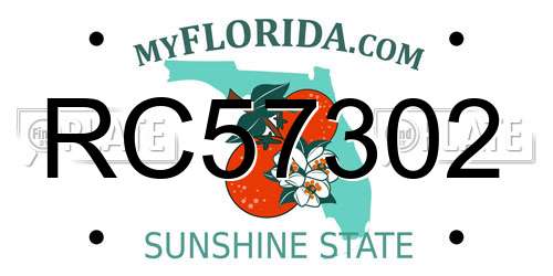 RC57302 Florida License Plate