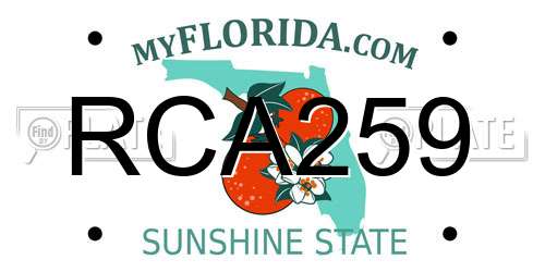 RCA259 Florida License Plate