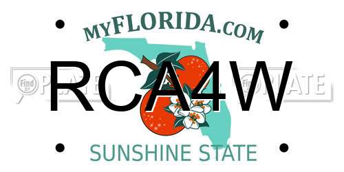 RCA4W Florida License Plate