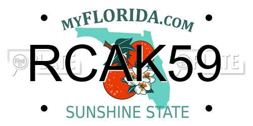 RCAK59 Florida License Plate