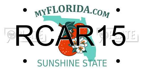 RCAR15 Florida License Plate