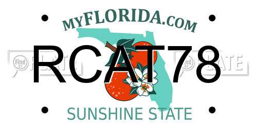 RCAT78 Florida License Plate