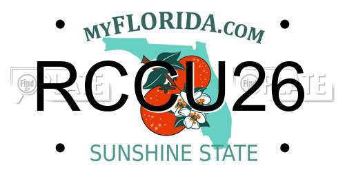 RCCU26 Florida License Plate