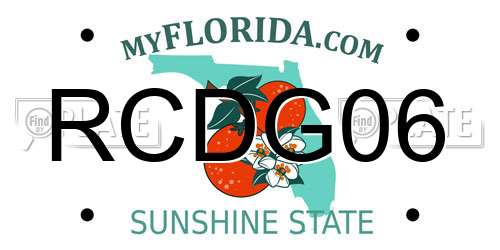 RCDG06 Florida License Plate