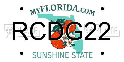 RCDG22 Florida License Plate