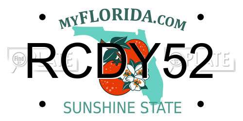 RCDY52 Florida License Plate
