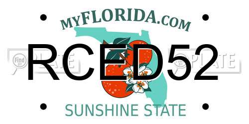 RCED52 Florida License Plate