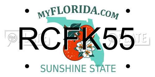 RCFK55 Florida License Plate