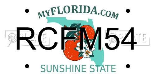 RCFM54 Florida License Plate