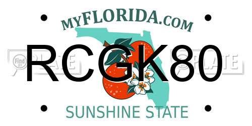 RCGK80 Florida License Plate
