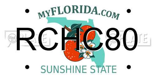 RCHC80 Florida License Plate