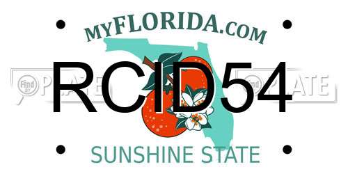 RCID54 Florida License Plate