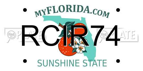 RCIR74 Florida License Plate